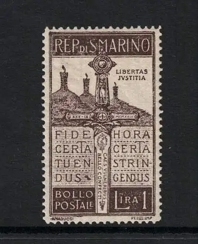 1923 SAN MARINO, Verstümmelt im Krieg, # 97, zentriert, postfrisch **