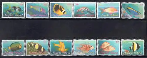 1998 Norfolk - Fische, Yvert Nr. 636-47 - 12 Werte - postfrisch **