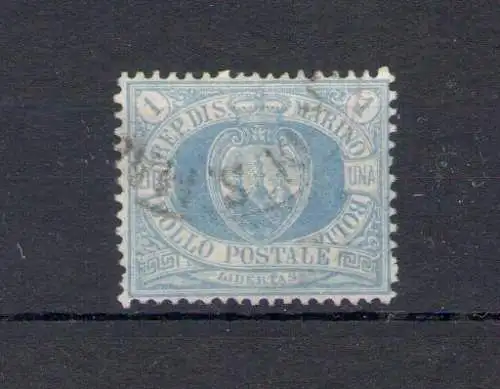 1894 SAN MARINO, Sächsischer Katalog Nr. 31 - Übersee-Lira - gebraucht signiert A.Diena - Sehr gute Zentrierung