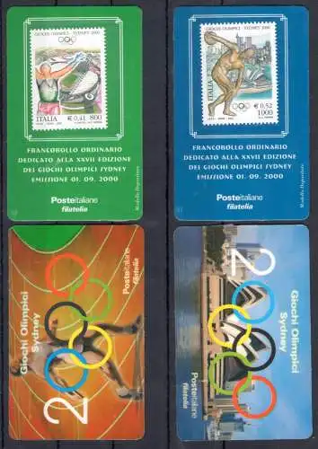 2000 Italien - Republik, Philateliekarten, Olympische Spiele Sydney