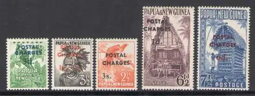 1960 Papua-Neuguinea - Stanley Gibbons Nr. D1-D6 - Dienstmarken - 5 Werte - postfrisch **