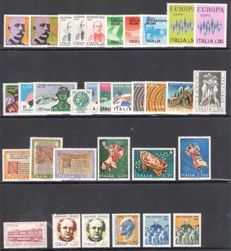 1972 Italien Republik, kompletter Jahrgang 33 Werte, postfrisch, postfrisch **