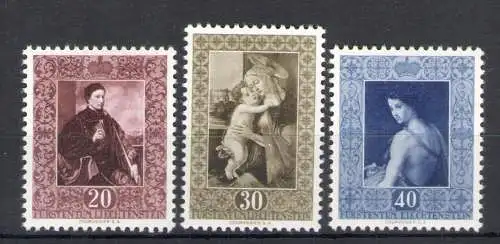 1942 Liechtenstein - Gemälde, Nr. 268-70, 3 Werte - postfrisch **