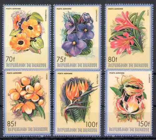 1986 Burundi, Yvert n. 496/01 - Blumen - postfrisch **