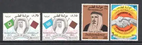 1972 QATAR, SG Nr. 386/89 - Unabhängigkeit - postfrisch **