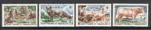 1964 Saint Pierre et Miquelon, Animali - Yvert n. 372/75 - postfrisch**