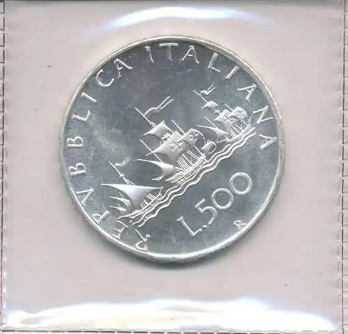 1970 Italien Republik 500 Lire Silber Segelschiff FDC Hochglanzboden