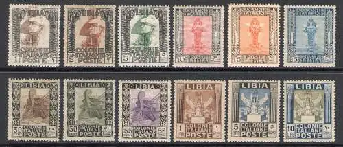 1921 Libyen, Filigrane Malerische Krone Nr. 21/31 gezähnt 14 - MNH** - Luxus