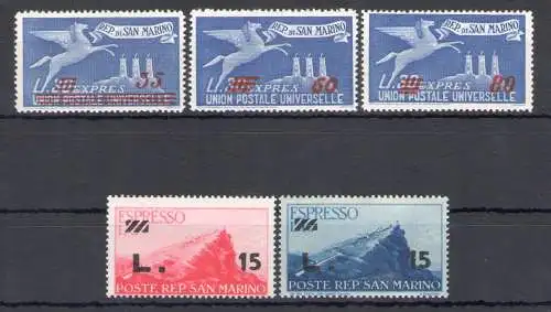 1947-48 San Marino - Espressi - Nr. 16-20 - 5 Werte - postfrisch **