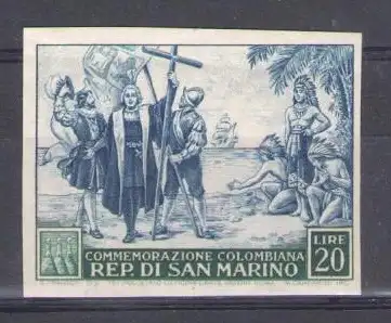 1951 San Marino, Nr. 379c C. Colombo ungezähnt - MNH**