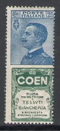 1924-25 Italien, Werbung Nr. 5 - 25 Coen - postfrisch **