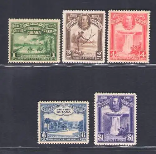 1931 British Guayana - Stanley Gibbons n. 283/87 - MH*