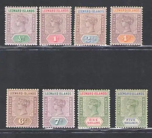 1890 Leeward Islands - Stanley Gibbons Nr. 1-8 - Complete Series - MH*