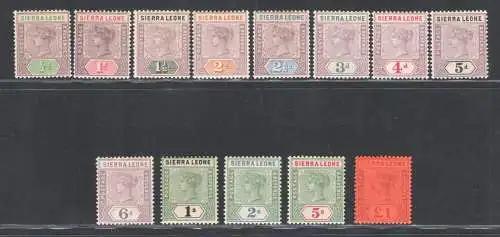 1896-97 Sierra Leone - Stanley Gibbons Nr. 41/53 - MH*