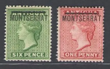 1876-83 Montserrat, Stanley Gibbons n. 1/2 - MH*