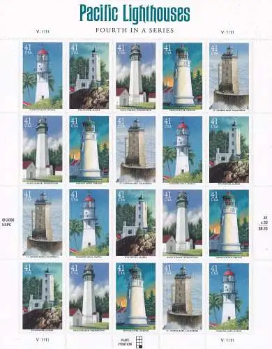 2007 USA, Nr. 4386/4390 Kleinbogen von 20 MNH / **