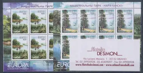 2001 EUROPA CEPT Belarus 2 Miniblätter Wasser postfrisch **