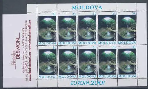 2001 EUROPA CEPT Moldawien/Moldawien Minifoglio Water MNH **