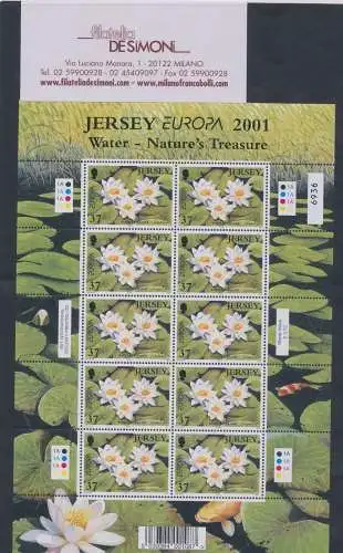 2001 EUROPA CEPT JERSEY 2 Minifogli Acqua MNH