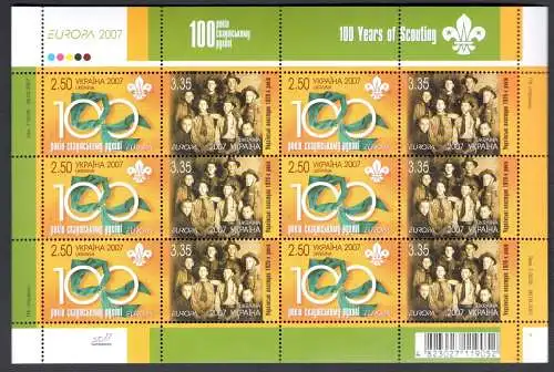 2007 EUROPA CEPT, Ukraine, YKPAIHA, Minifoglio Scouts MNH **