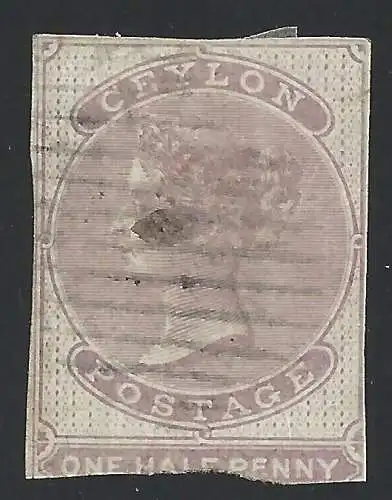 1857 CEYLON - SG Nr. 16 1/2d rotflieder GEBRAUCHT