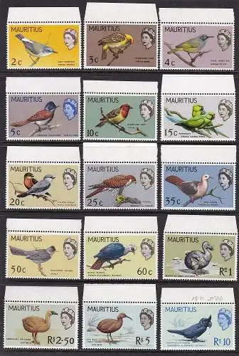 1965 MAURITIUS - SG 317/331 Satz 15 MNH/**