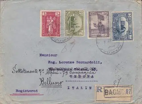 1924 IRAK - Handelseinschreiben für Italien