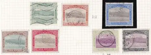 1903-07 DOMINICA - SG Nr. 27/33 7 Werte GEBRAUCHT