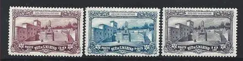 1927 SAN MARINO, Ara dei Volontari - Nr. 134/136 - 3 Werte - MH*