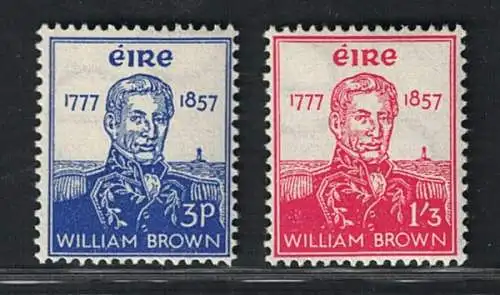 1957 IRLAND, # 132/33 William Brown Admiral, postfrisch **