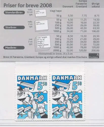 2008 EUROPA CEPT Dänemark Libretto La Lettera MNH **