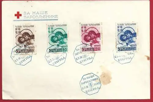 1942 Serbien Occ. Deutsch - Un. n. 35/38 auf Umschlag