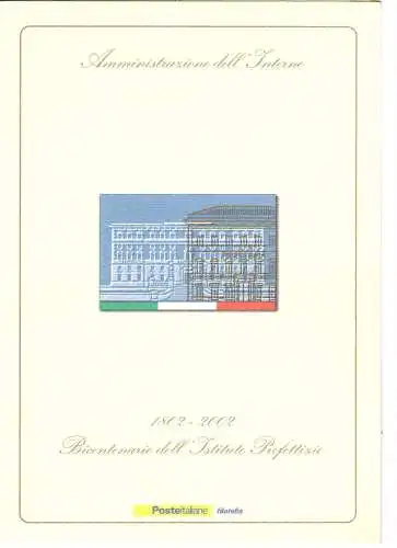 2002 Italien - Republik, Folder - Bicentenario Istituto Prefettizio MNH **