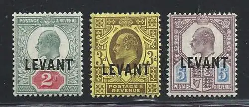 1905 BRITISH LEVANT - SG L4-L6-L8 3 Werte MLH / *