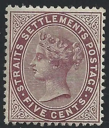 1882 STRAITS SETTLEMENTS - SG Nr. 48 MLH/*