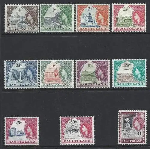 1961-63 BASUTOLAND - SG. n. 69/79 11 Werte postfrisch/**