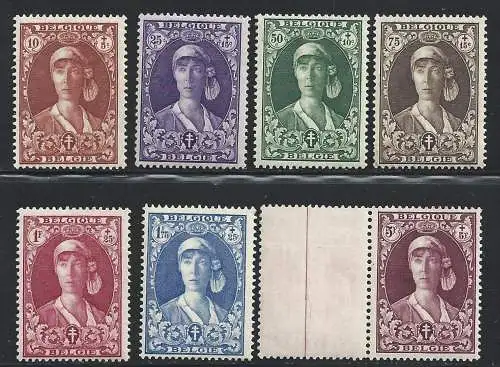 1931 Belgien - Bildnisse der Königin Elizabeth - Nr. 326/332 - 7 Werte - postfrisch**