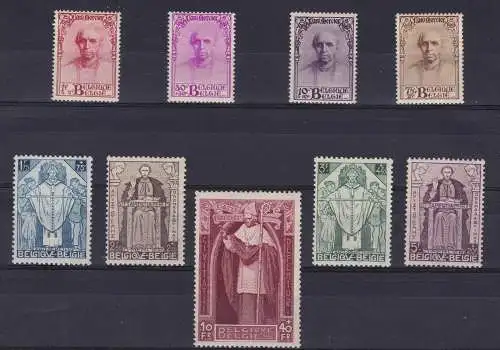 1932 Belgien - Nr. 342/350 - Cardinal Mercier 9 Werte - MNH** - Signatur A.Diena