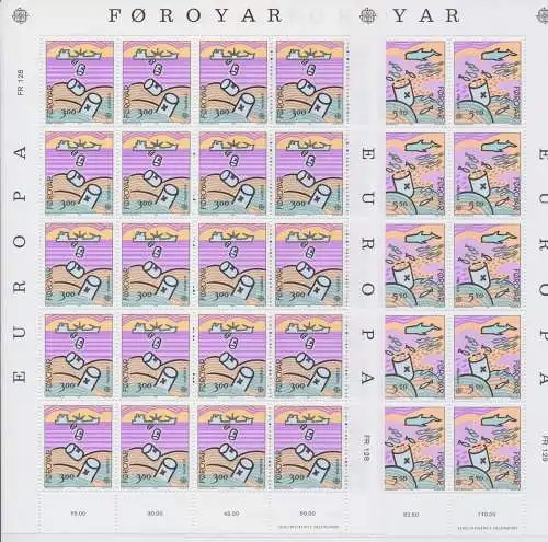 1986 EUROPA CEPT Färöer, 2 Miniblätter Natur und Umwelt - postfrisch **