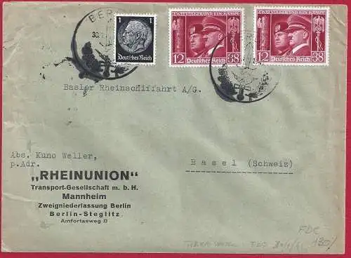 1941 Deutsches Reich - Nr. 687 Briefpaar in die Schweiz SONDERSTEMPEL