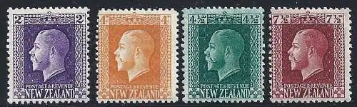 1915-22 NEUSEELAND - Yv. Nr. 149-153-155-157 MLH/*