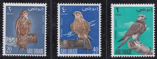 1965 ABU DHABI, Yv. 12/14 3er Set Jagdfalken MNH/**