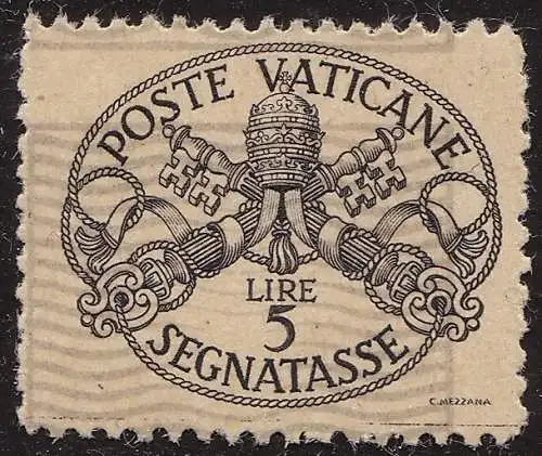 1945 VATIKAN - Steuermarken Nr. 12a, Sorte MNH/**