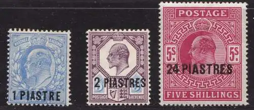 1905-06 Britische Levante, SG 12 + 13/14 MLH*