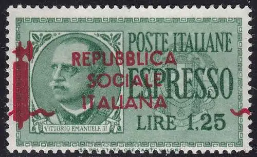 1944 Italienische Sozialrepublik - Espresso Nr. 21Aga MLH/*