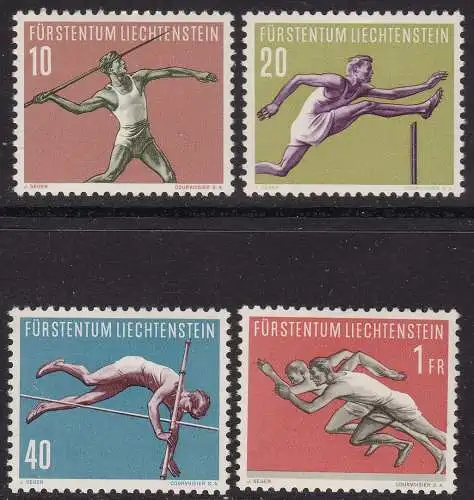 1956 LIECHTENSTEIN, Nr. 304/307 Atletica MNH/**