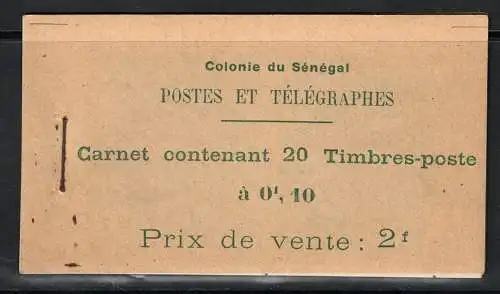 1922 SENEGAL - Libretto # 5, 10 Cent grün MNH**, RAR