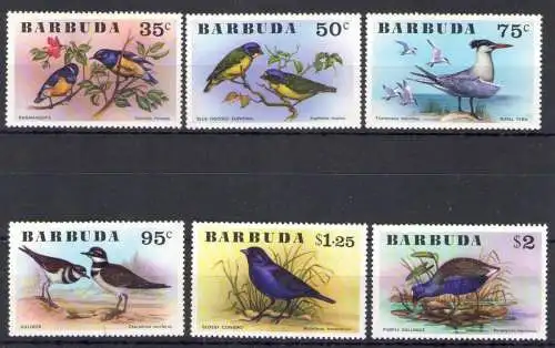 1976 Barbuda, Vögel - Yvert Nr. 251-56 - 6 Werte - postfrisch **