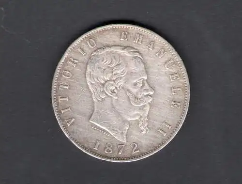 1872 Vittorio Emanuele II - 5 Lire Silber - BB