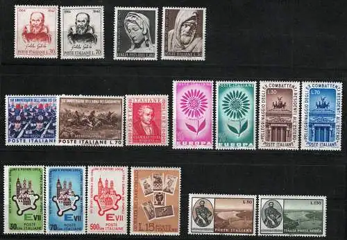 1964 Italien Republik, postfrisch, kompletter Jahrgang 17 Werte - postfrisch **